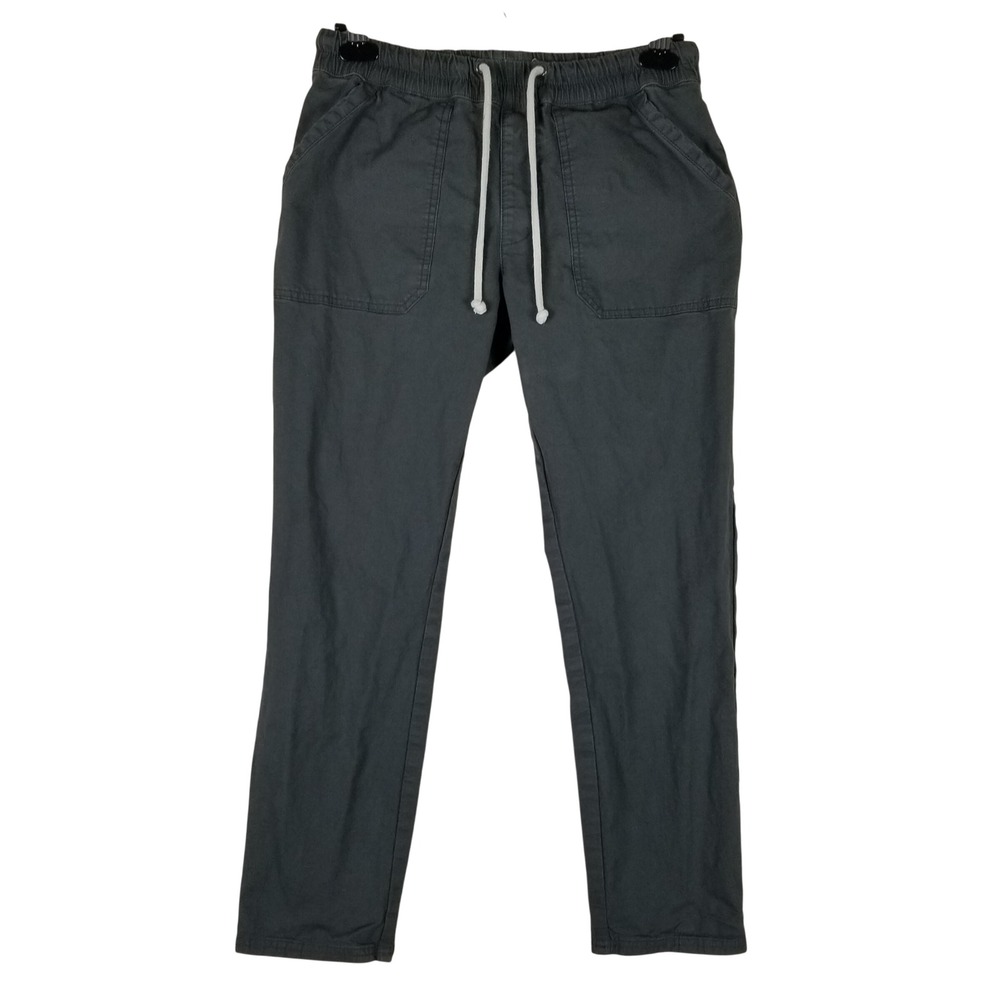 Pact Organic Cotton Pull On Pants Women Size Medium Gray Tapered Drawstring 175s